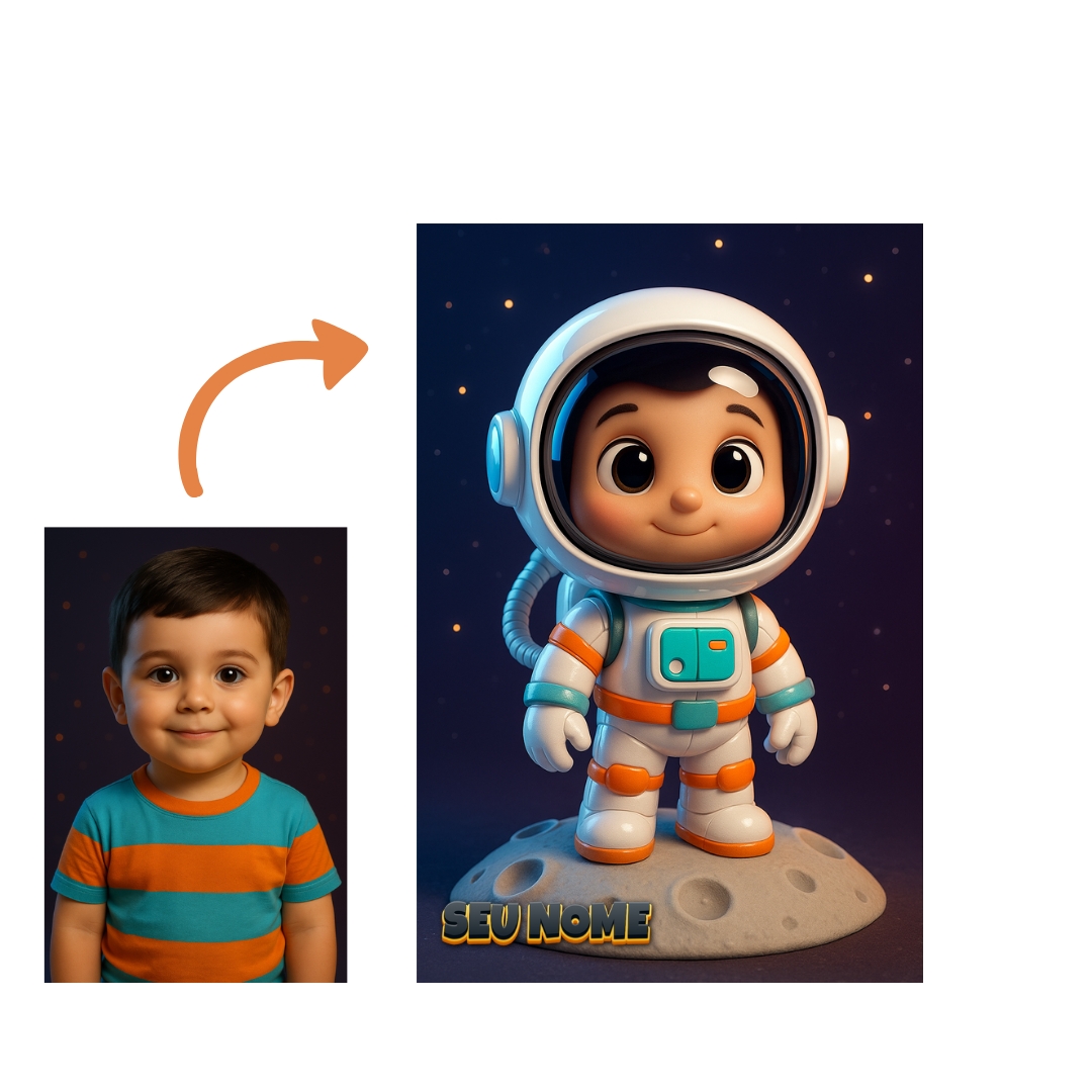 Exemplo de caricatura em quadro metalizado